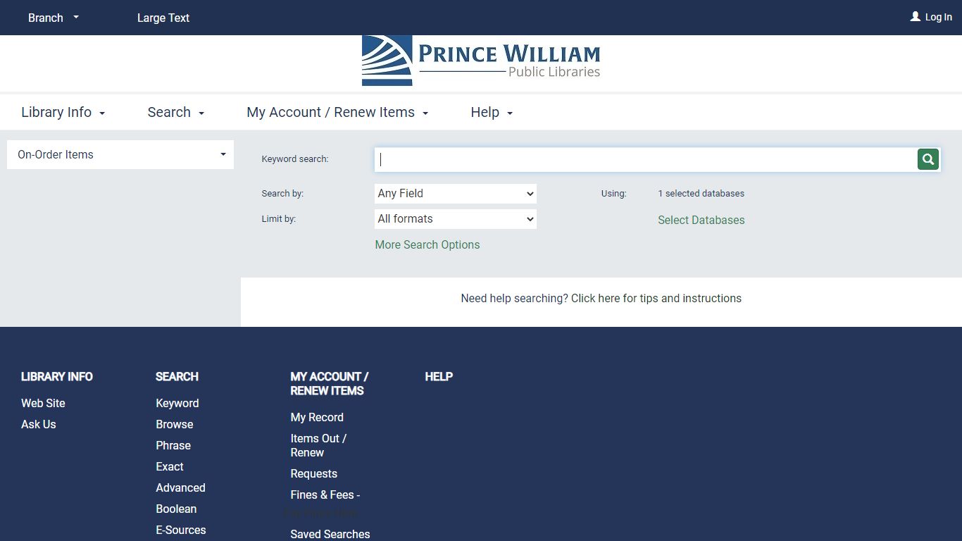 On-Order Items - Prince William County, Virginia
